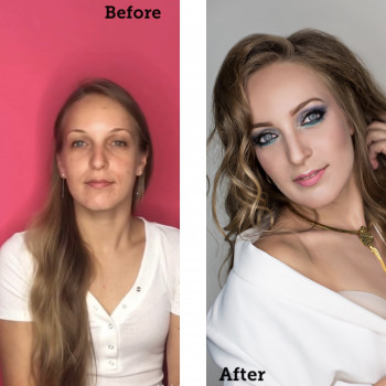 До и После. Макияж и прическа