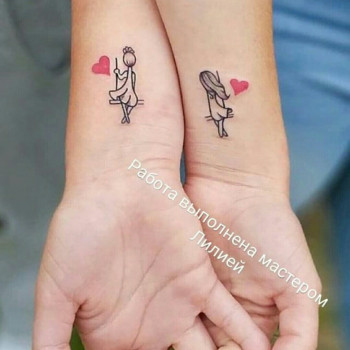 Тату парные тату для влюбленных, фото - Тату мастер Лилиана