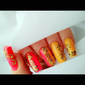 коррекция гелевых ноготков. покрытие гель-краской. дизайн вы