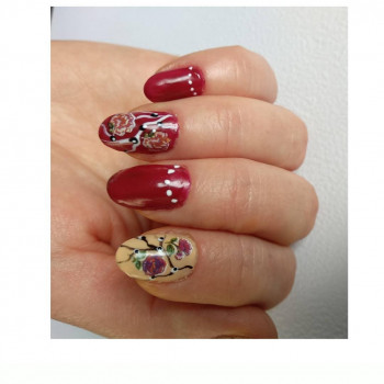 коррекция гелевых ноготков. Покрытие гель-красками. Дизайн в