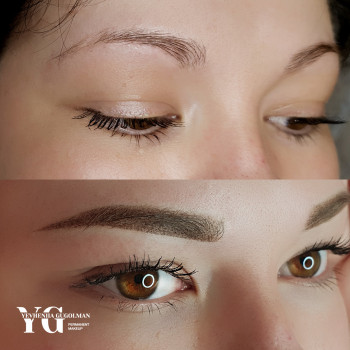 Пудровые брови