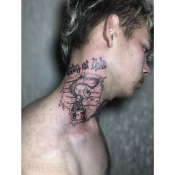 Тату на шиї тату чоловічі, фото - Тату майстер Виктория