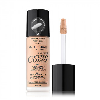 Тональна основа для обличчя Deborah 24Ore Extra Cover Foundation SPF 20, 0, 30 мл