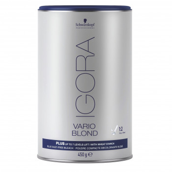 Блакитний освітлювальний порошок для волосся  Schwarzkopf Professional Igora Vario Blond Plus освітлення до 7 рівнів, 450 г