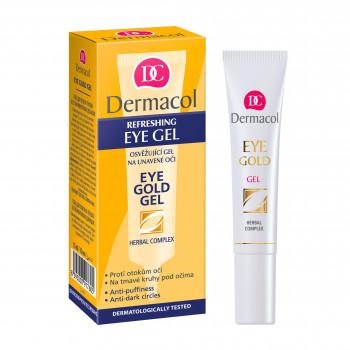 Гель для шкіри навколо очей Dermacol Eye Gold Gel проти набряків і темних кіл під очима, 15 мл