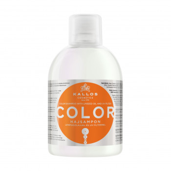 Шампунь Kallos Cosmetics KJMN Color Shampoo для фарбованого та пошкодженого волосся, з лляною олією та УФ фільтром, 1 л