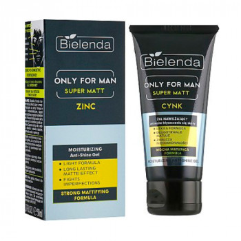 Гель для обличчя Bielenda Only for men, зволожуючий Super mat, 50 мл