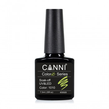 Гель-лак для нігтів Canni Gel Color System Soak-off UV&LED Gel Polish 1010 Жовто-салатовий, 7.3 мл
