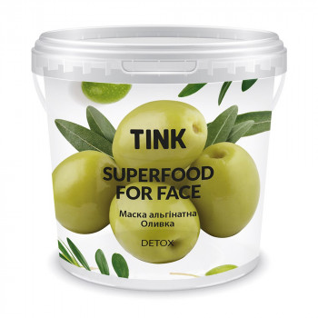 Альгінатна маска для обличчя Tink SuperFood For Face Alginate Mask Оливка, з ефектом детоксу, 15 г