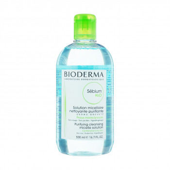 Міцелярна вода для обличчя Bioderma Sebium Н2О Purifying Cleansing Micellar Water для жирної, комбінованої шкіри, 500 мл