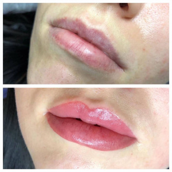 губы акварель