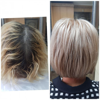 Окрашивание корней и тонирование волос