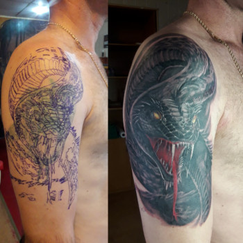 Перекрытие армейской татуировки