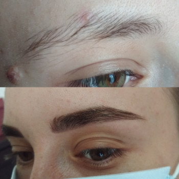 Корекція+фарбування брів хною