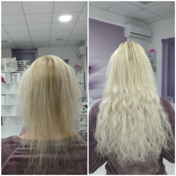 Итальянский метод наращивания волос.