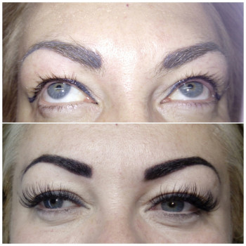 Исправление старого татуажа бровей+наращивание ресниц