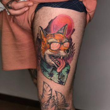Тату цветные лиса, фото - Тату салон Smith&Tailor