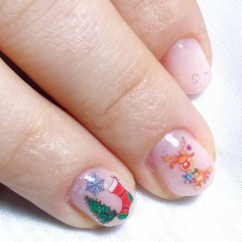 Манікюр на короткі нігті новорічний зима, фото - Майстер манікюру Iрина Копилова