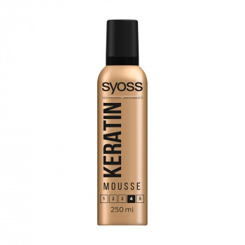 Мус для укладання волосся Syoss Keratin Mousse фіксація 4 (екстрасильна), 250 мл