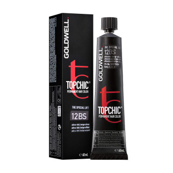 Стійка професійна фарба для волосся Goldwell Topchic Permanent Hair Color 12BS Ultra Blonde Beige Silver, 60 мл