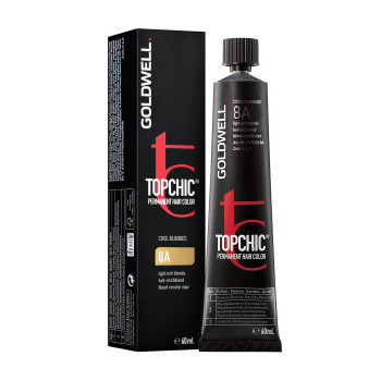 Стійка професійна фарба для волосся Goldwell Topchic Permanent Hair Color 8A Light Ash Blonde, 60 мл