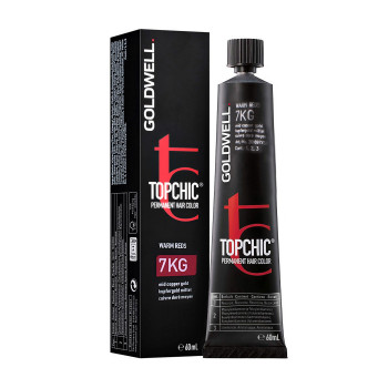 Стійка професійна фарба для волосся Goldwell Topchic Permanent Hair Color 7KG Mid Copper Gold, 60 мл