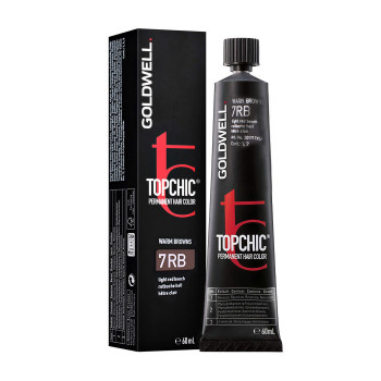 Стійка професійна фарба для волосся Goldwell Topchic Permanent Hair Color 7RB Light Red Beech, 60 мл