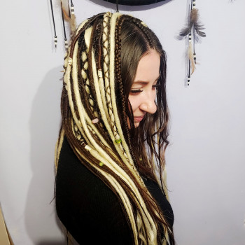 Частичное вплетение безопасных дред + дополнение 2 афрокос п