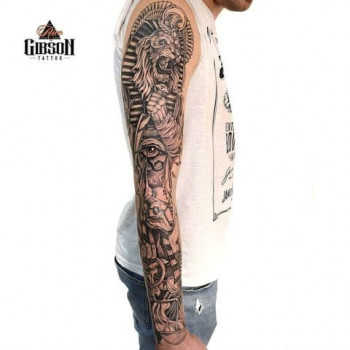 Тату для хлопців око рукав, фото - Тату салон ALICE tattoo studio