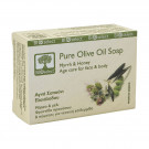 Натуральне оливкове мило для обличчя та тіла BIOselect Olive Oil Soap для антивікового догляду, з миррою та медом, 80 г