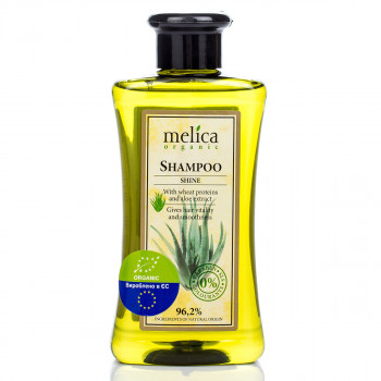 Шампунь Melica Organic Shine Shampoo для блиску волосся, з протеїнами пшениці та екстрактом алое, 300 мл