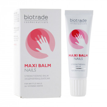 Бальзам для нігтів і кутикули Biotrade Maxi Balm Nails для зміцнення і пом'якшення, з вітамінами A, Е і ланоліном, 15 мл