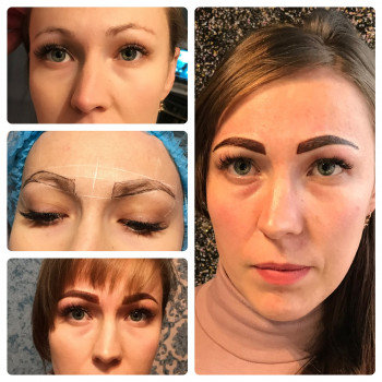 Пудровые брови