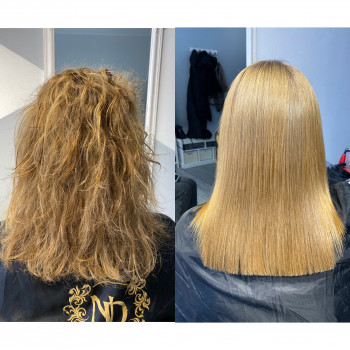 Средство для кератинового выпрямления волос и тепло утюга сп