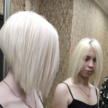 Стрижка. Волосы до реконструкции и окрашивания