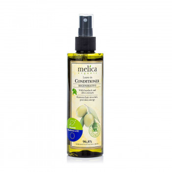 Регенеруючий кондиціонер для волосся Melica Organic Leave-in Conditioner Regenerative з екстрактами лопуха та оливи, що не потребує змивання, 200 мл