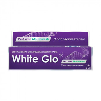 Екстрасильна відбілювальна зубна паста 2 в 1 White Glo з ополіскувачем, 24 г