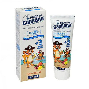 Дитяча зубна паста Pasta del Capitano Тутті-фрутті зі смаком фруктів 3+, 75 мл