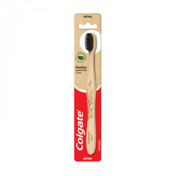 Зубна щітка Colgate Бамбук, Деревне вугілля, м'яка, 1 шт