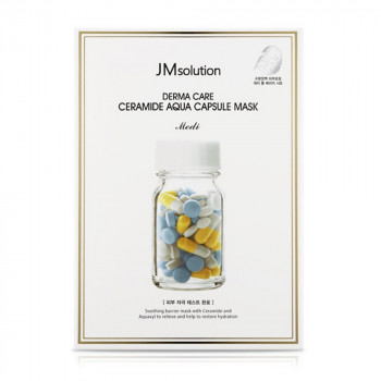 Відновлювальна тканинна маска для обличчя JMsolution Derma Care Ceramide Aqua Capsule Mask Medi з керамідами, 30 мл