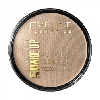 Мінеральна матувальна пудра Eveline Cosmetics Art Professional Make-Up Anti-Shine Complex Pressed Powder з шовком 35 Golden Beige, 14 г