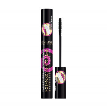 Туш для вій Eveline Cosmetics Extension Volume Professional Make-Up Екстремальний об'єм і подовження, Black, 10 мл