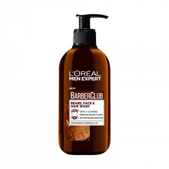 Очищувальний шампунь для волосся, бороди та обличчя L’Oreal Paris Men Expert Barber Club 3 в 1, 200 мл