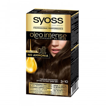 Безаміачна стійка фарба для волосся SYOSS Oleo Intense з олією-активатором 3-10 Глибокий каштановий, 115 мл