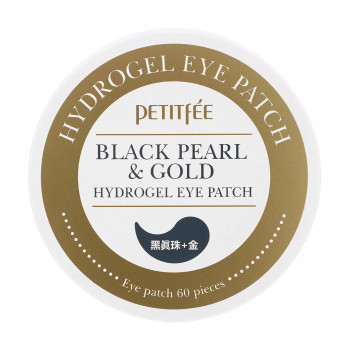 Гідрогелеві патчі для шкіри навколо очей Petitfee & Koelf Black Pearl & Gold Hydrogel Eye Patch із золотом та чорними перлами, 60 шт