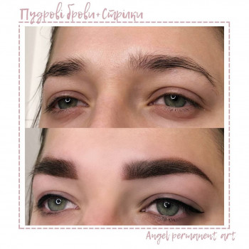 Пудровый татуаж бровей
                    Бровист Ангелина Киев