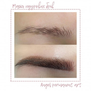 Пудровый татуаж бровей
                    Бровист Ангелина Киев