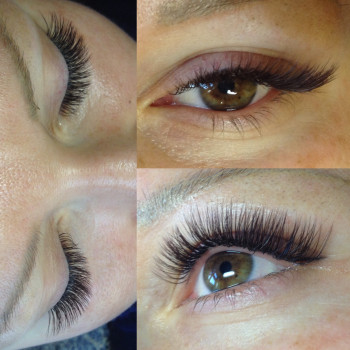 Индивидуальное наращивание.
Реснички в L изгибе, чорный шок