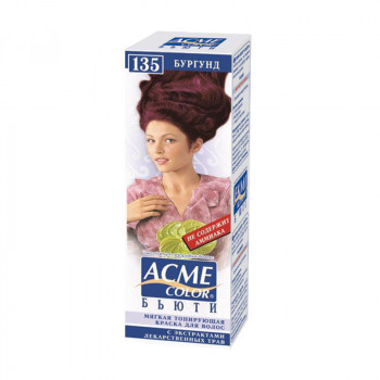 Безаміачна тонувальна фарба для волосся Acme Color Beauty 135 Бургунд, 50 мл