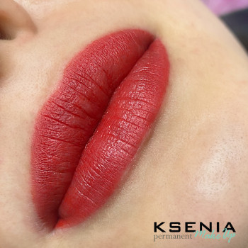 Перманентный макияж губ « помадный эффект», фото - Мастер перманентного макияжа Оксана Ященко